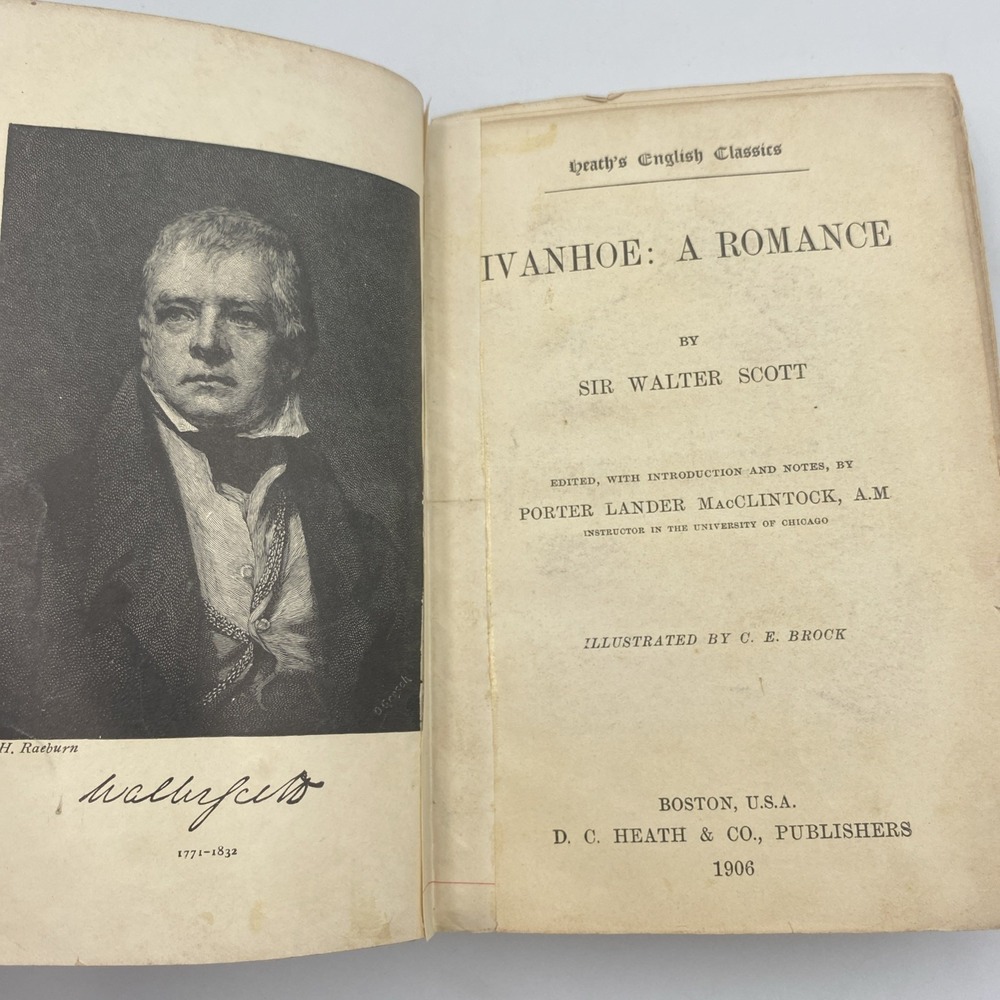 Antique Ivanhoe A‎ Romance Heath's English Classics by Sir Walter Scott 1906